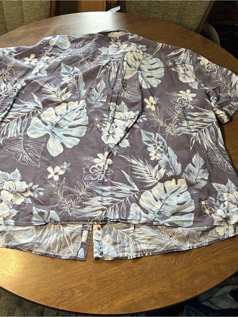 Harbor Bay Purple Floral Casual Button-Down Shirt